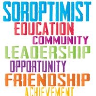 Soroptimist; education, community, leadership, opportunity; friendship, achievement